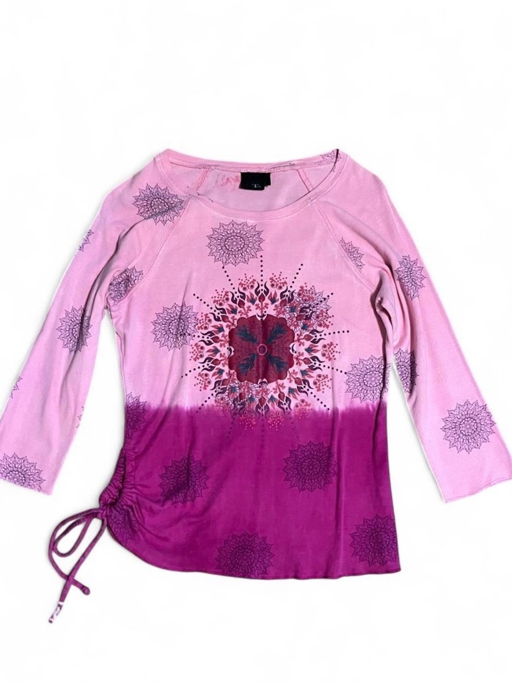 Y2K Pink & Purple Ombre Mandala Long Sleeve Top -T Co.